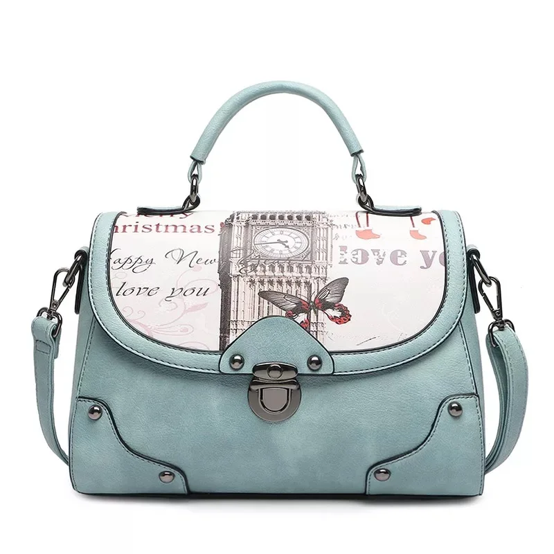 

Women Handbags 2023 Luxury Designer Vintage Blue PU Bags Female Crossbody Shoulder Bags Bolsos Mujer Women Leather Handbag