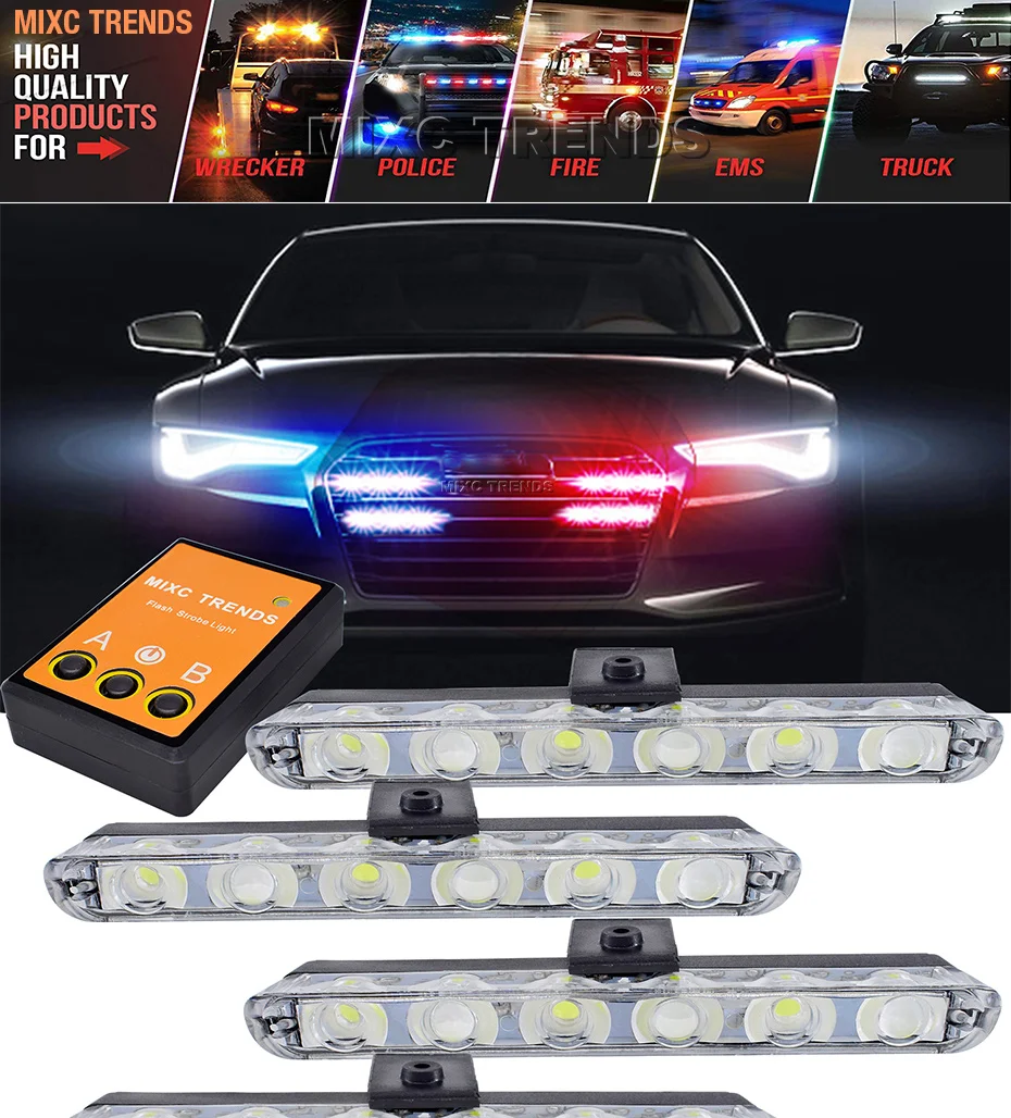 4x6 Led скорая помощь полицейский светильник DC 12 В автомобильный светильник мигающий пожарный аварийный светильник s DRL дневная пробежка мигающий Предупреждение льный светильник