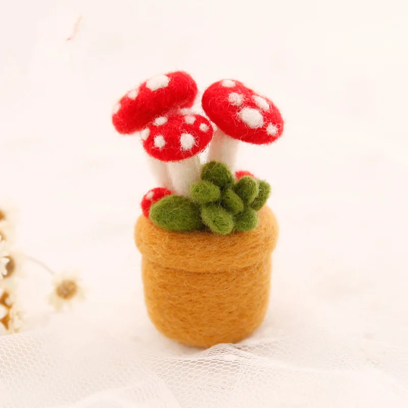 Многоярусный зеленый высаженный Медвежонок кактус шерстяной войлочный материал