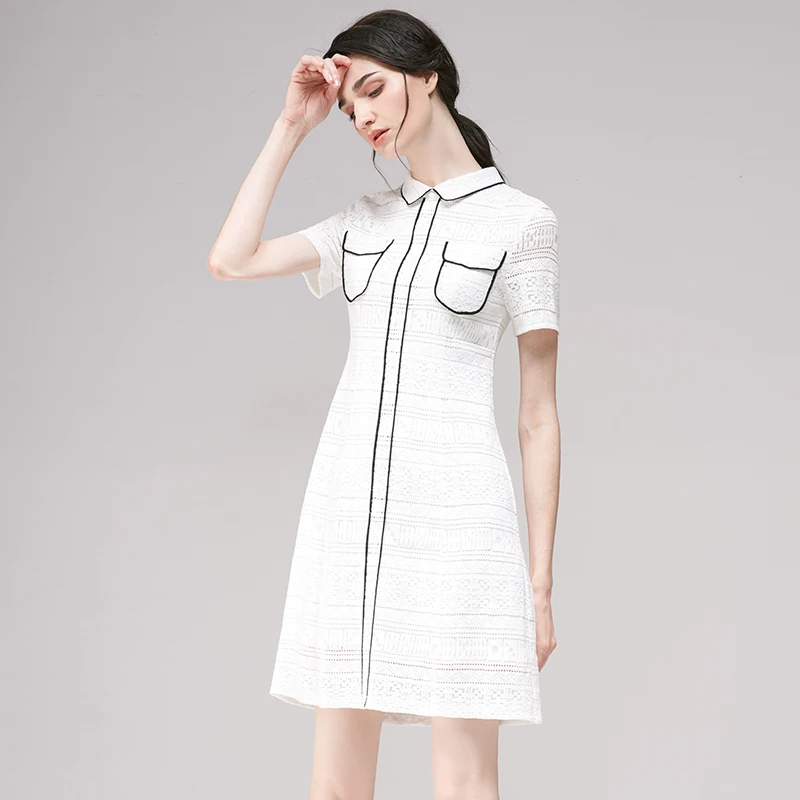 Yerad элегантный Для женщин Офисные женские туфли платье vestidos отложным воротником