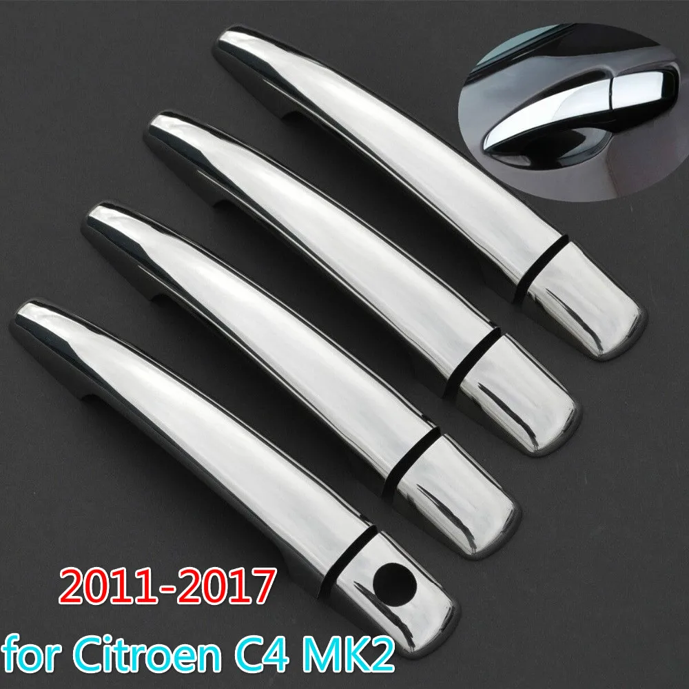

Хромированная накладка на дверную ручку для Citroen C4 MK2 2011-2017, набор отделки C4L 2012 2013 2014 2015 2016, автомобильные аксессуары, наклейки, автостайлинг
