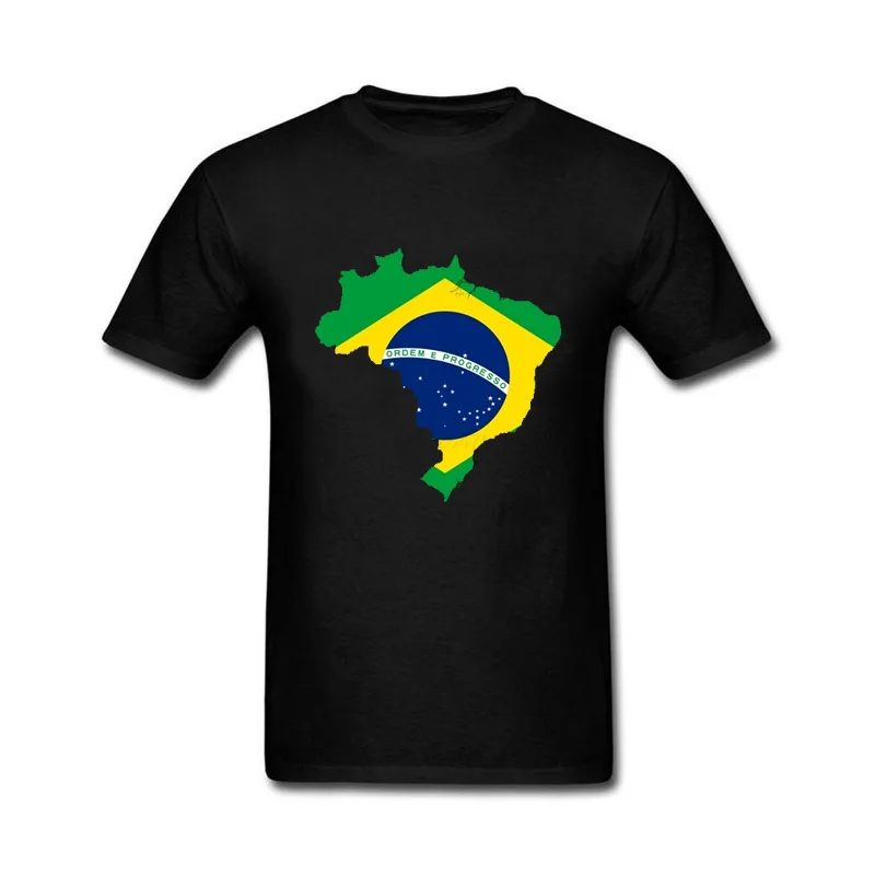 2017 Tops Unisex Map Brazil Cotton Funny t shirt men | Мужская одежда