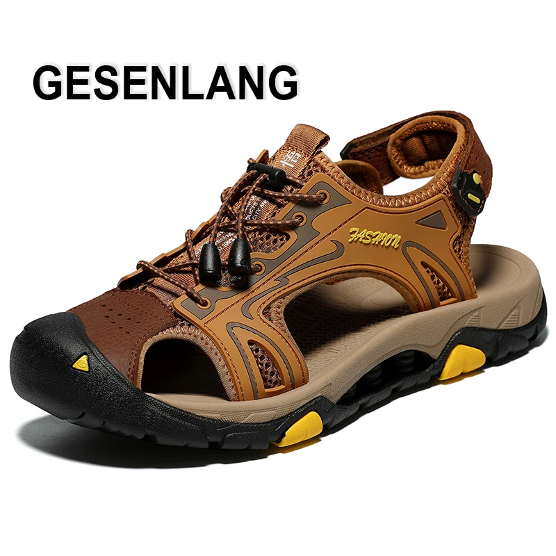 Сандалии мужские с закрытым носком уличные кроссовки защитой от столкновений