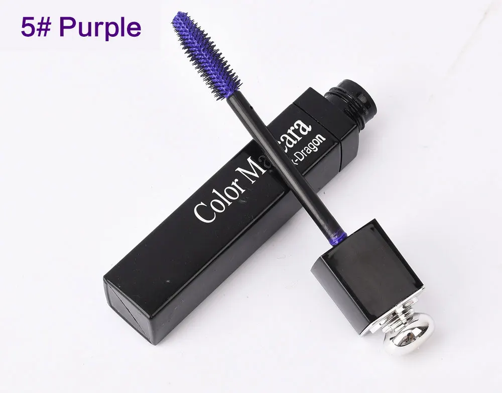 5-Purple 8 цветов тушь для ресниц 3d волокно ресниц объем Удлиняющая Тушь для ресниц длительное профессиональное макияж маска черная поп косметика - Цвет: 5-Purple