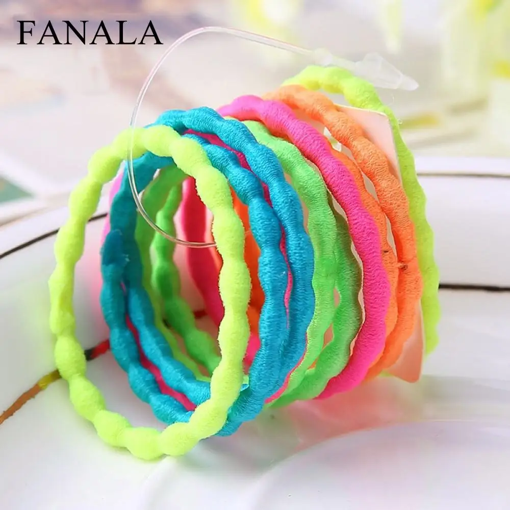 Лидер продаж 10 шт./лот милые детские веревки для волос девочек цветные случайные
