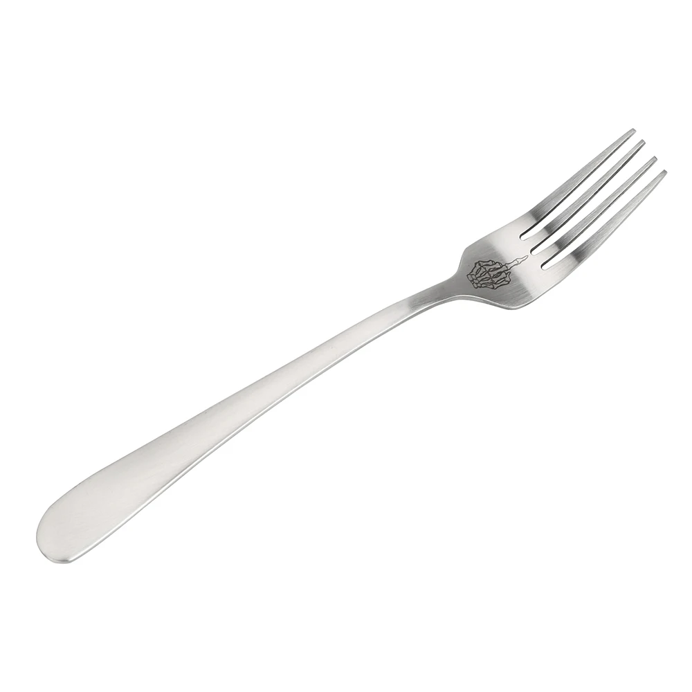 Finger fork HOOMIN нержавеющая сталь скелет череп печатных столовые приборы ложка вилки столовая посуда кухонные инструменты аксессуары для приготовления пищи - Цвет: Finger fork