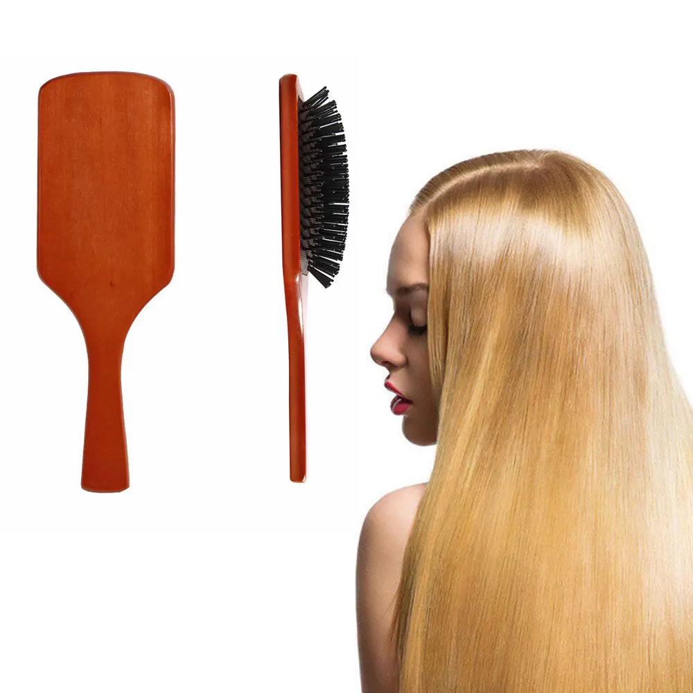 1 шт. натуральная деревянная щетка для волос Массажная женщин Антистатическая