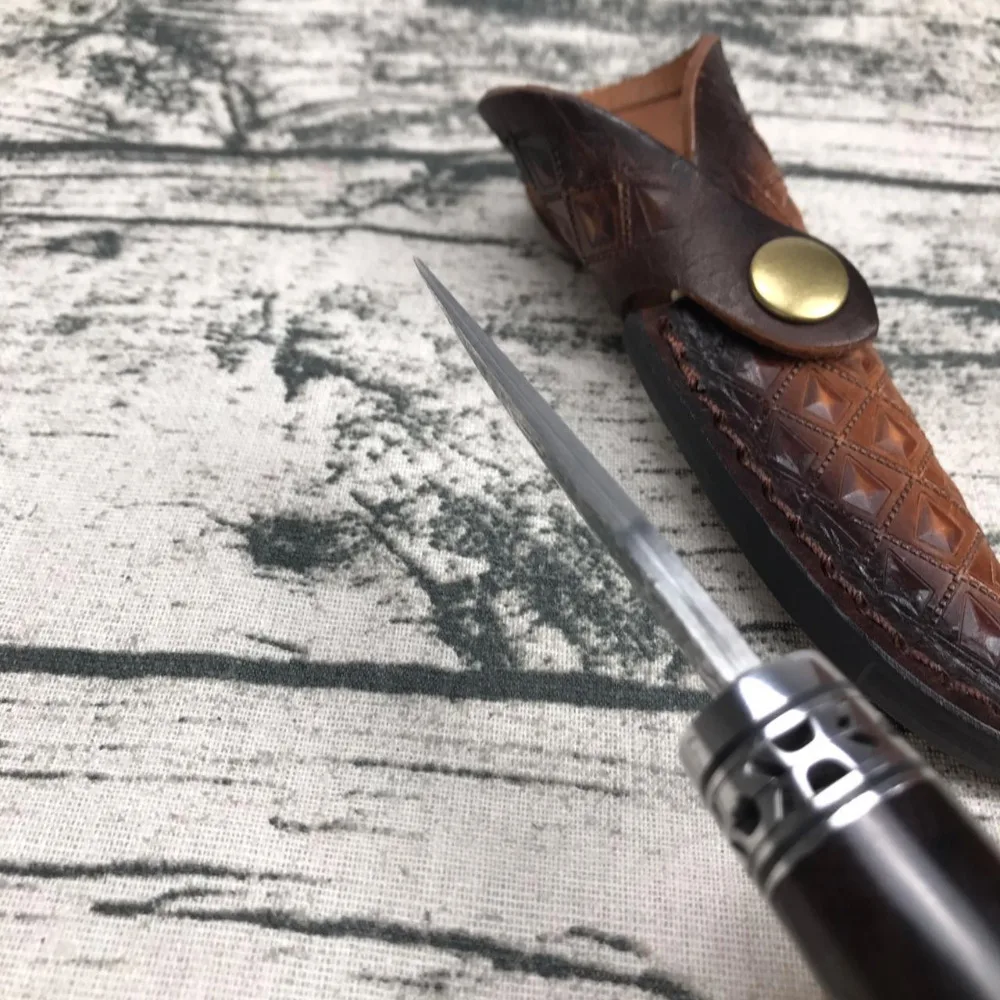 Нож из дамасской стали VG10 ручной работы кованый охотничий клинок ручка черного