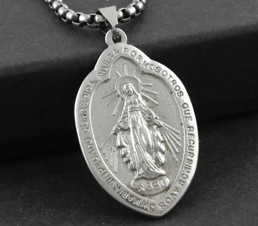 Серебряное ожерелье из нержавеющей стали с большим овальным профилем | Украшения