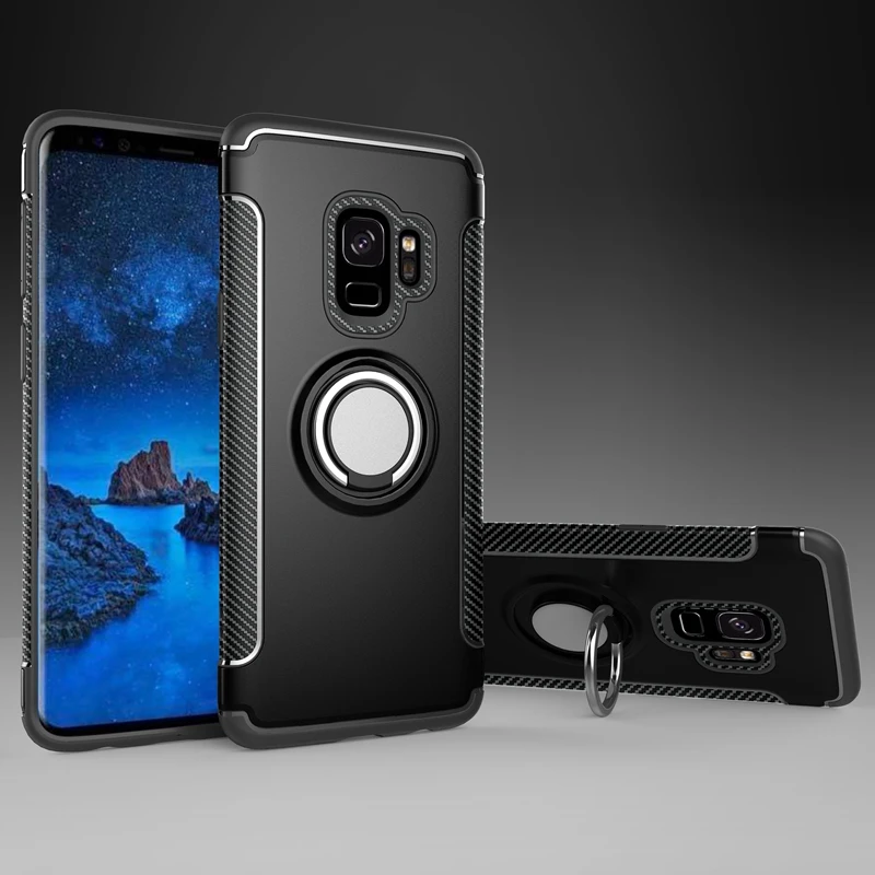For Samsung Galaxy S9 plus Case Cases Hard PC+Soft TPU Ring Adsorption Cover for Back Armor | Мобильные телефоны и