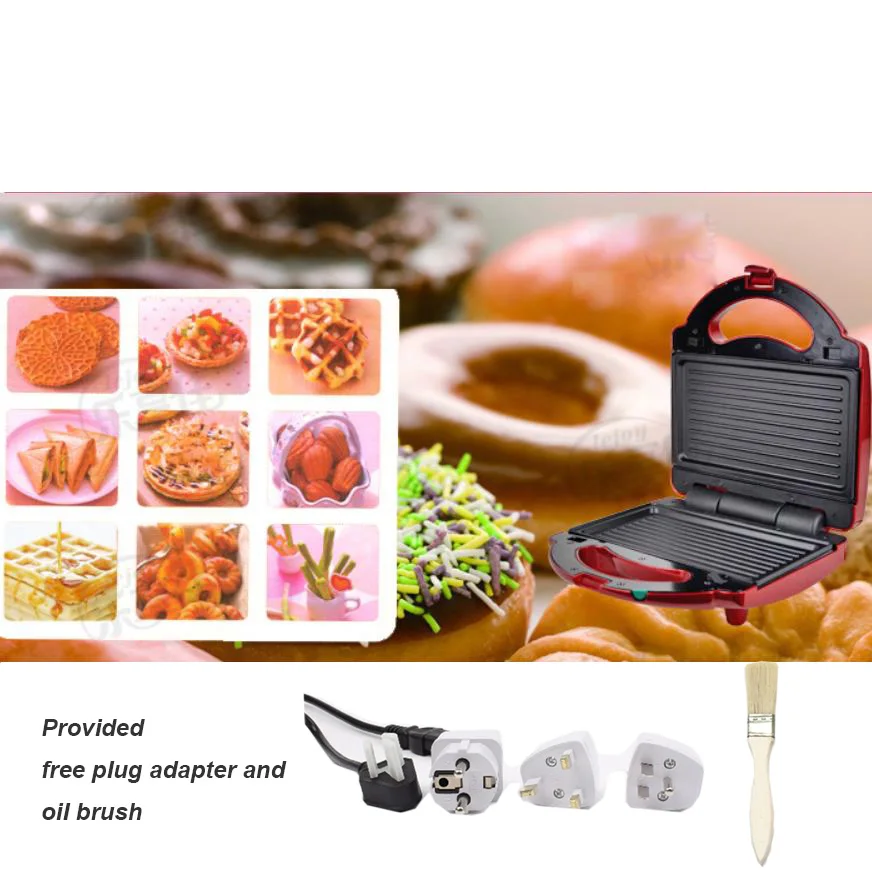 8 Changeable Plates Multifunction Electric Egg Waffle cake Maker Donut Walnut Cake Machine Ice Cream Cone Sandwich Iron Toaster