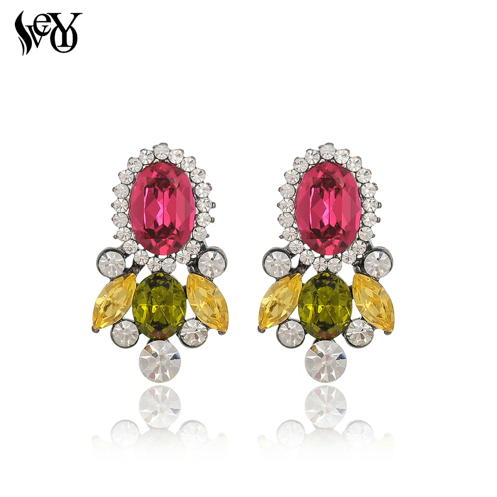

VEYO Cute Bee Stud Earrings for Women Colorful Crystal Rhinestone Earings Fashion Jewelry New Arrival Pendientes