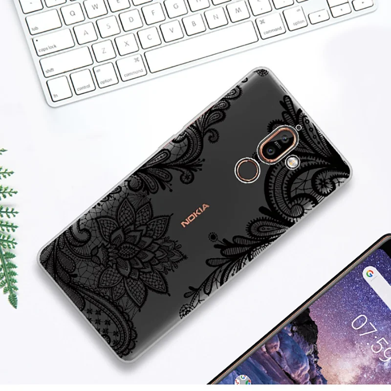 UTOPER чехол для Nokia 7 Plus Капа 6 2018 силиконовый прозрачный Футляр Цветок 5 Etui nokia 8 2 3 |