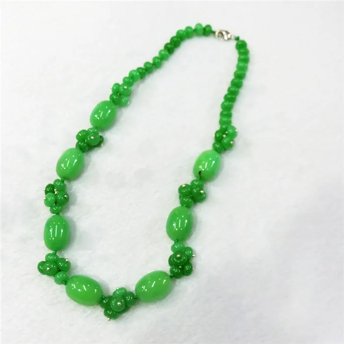 Green Jade 3 шт натуральный кристалл Полудрагоценный Камень Амазонит женское красочное ожерелье ювелирные изделия круглые бусины ожерелье с положительной энергетикой бесплатно - Окраска металла: Green Jade