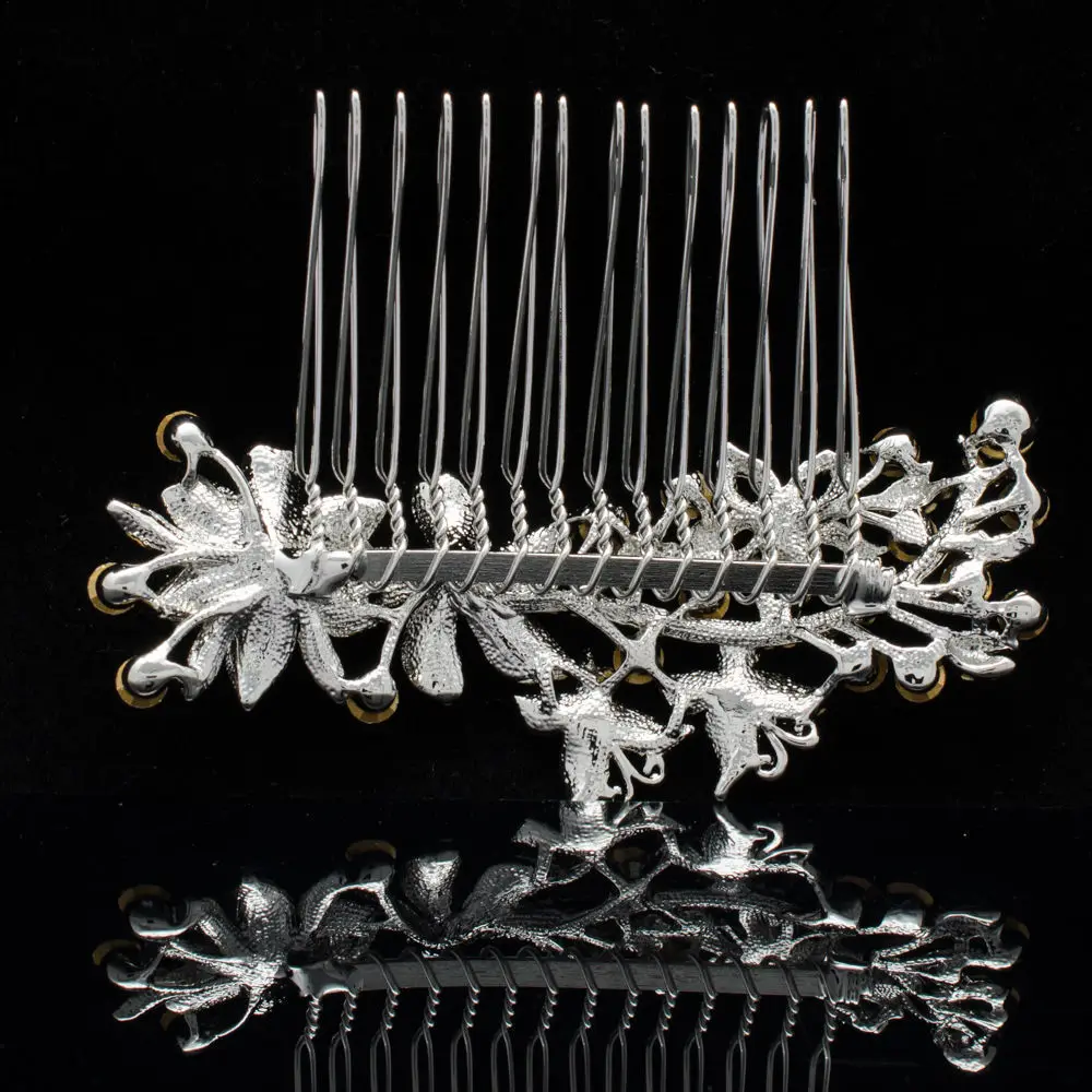 Flower Wedding Hair Accessories Fabulous Clear Rhinestone Crystal Comb Tiara for Bridal Banquet Brand Free Shipping CO2256R | Украшения и