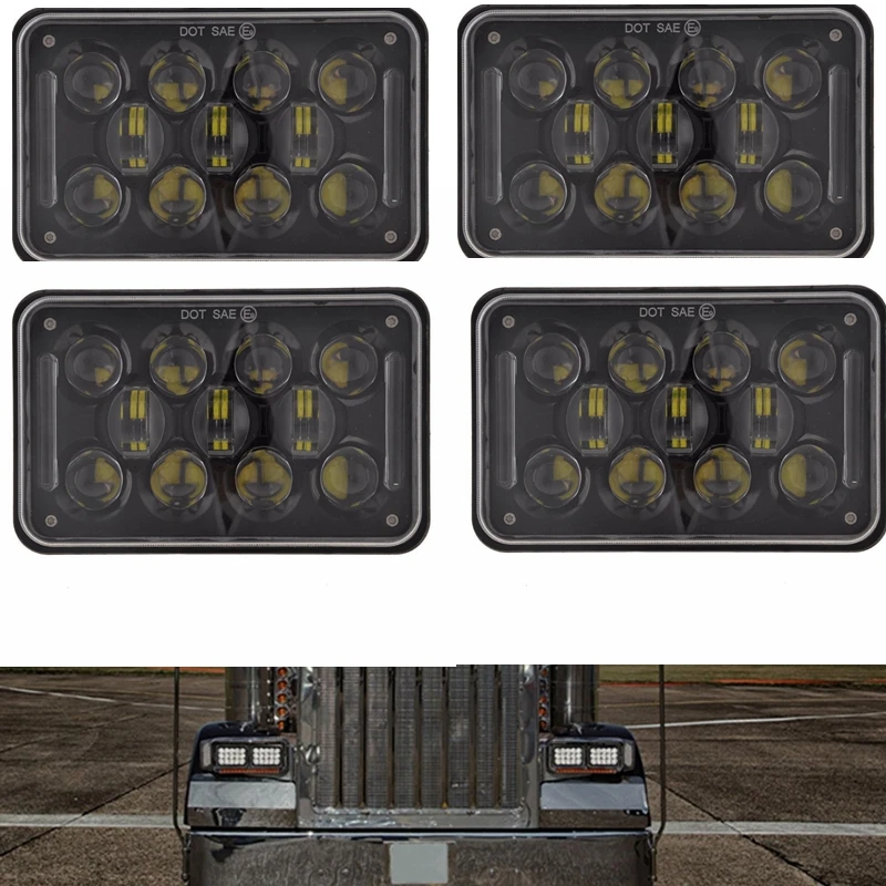 4x6 дюймов 45 Вт светодиодный морской Светодиодный луч фары DRL H4651 H4652 H4656 H4666 H6545 для