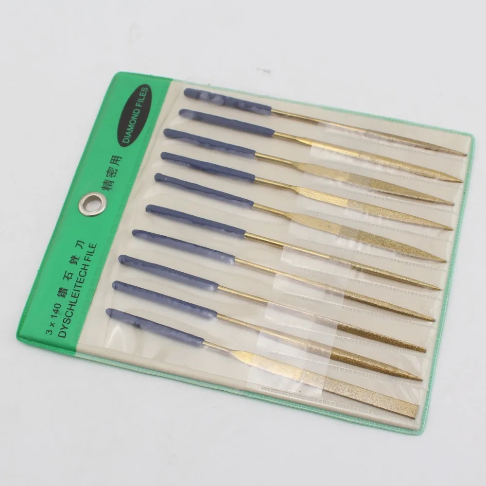 10Pcs Diamond Coated HALF ROUND Needle File Titanium Repair |