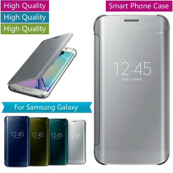 Роскошный чехол Fundas View для Note9 Note8 S9 S8 Plus Mirror Note 9 8 кожаный + флип кейс смартфона S7 Edge