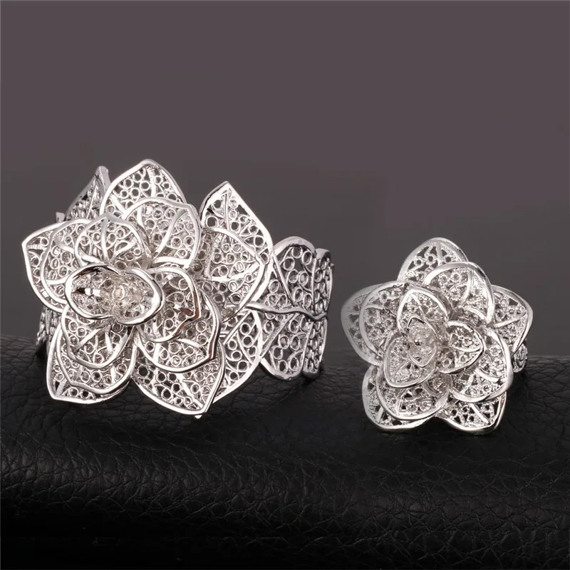 Collare роскошные свадебные браслеты из колец набор для женщин Золотой/Серебряный