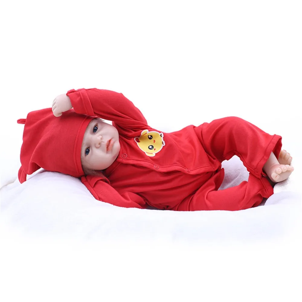 SanyDoll 20 дюймов 50 см силиконовые куклы для новорожденных кукла милое красное