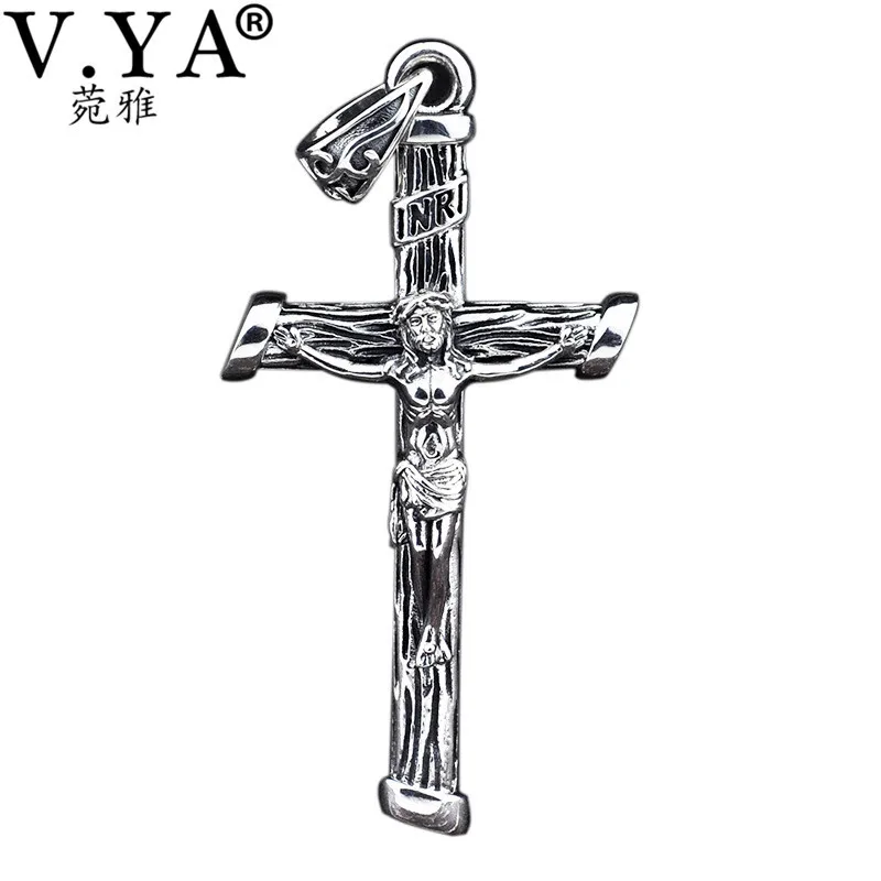 Pendant - no chain V. YA, индивидуальное христианское ожерелье с крестом, 925 пробы, серебряный крест, подвеска для мужчин, мужчин, женщин, тайское серебряное ювелирное изделие - Окраска металла: Pendant - no chain