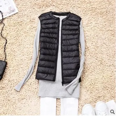black Chalecos Para Mujer жилет женский Chaleco Mujer Gilet Sans Manche Femme куртка без рукавов Colete Feminino Kamizelka damsk Doudoune - Цвет: black