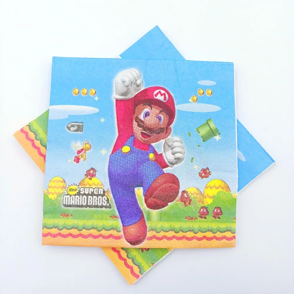 Супер Марио тема одноразовые тарелки салфетки для стаканчиков Mario Bros тематические вечерние украшения коробки конфет выбросы баннеры вечерние поставки