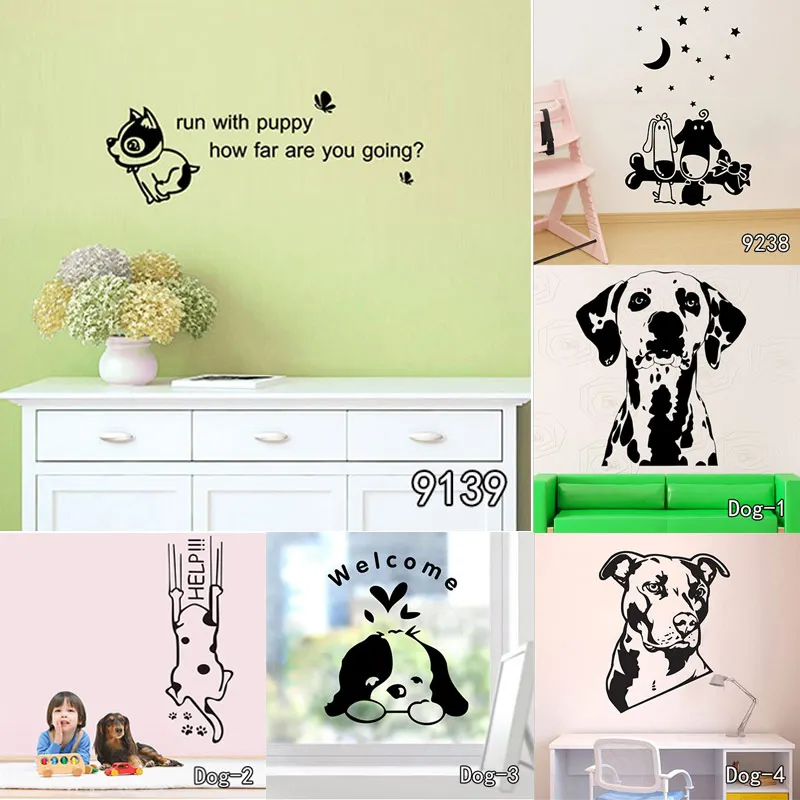 Боксерская наклейка собаки на стену Виниловая милые обои детские настенные
