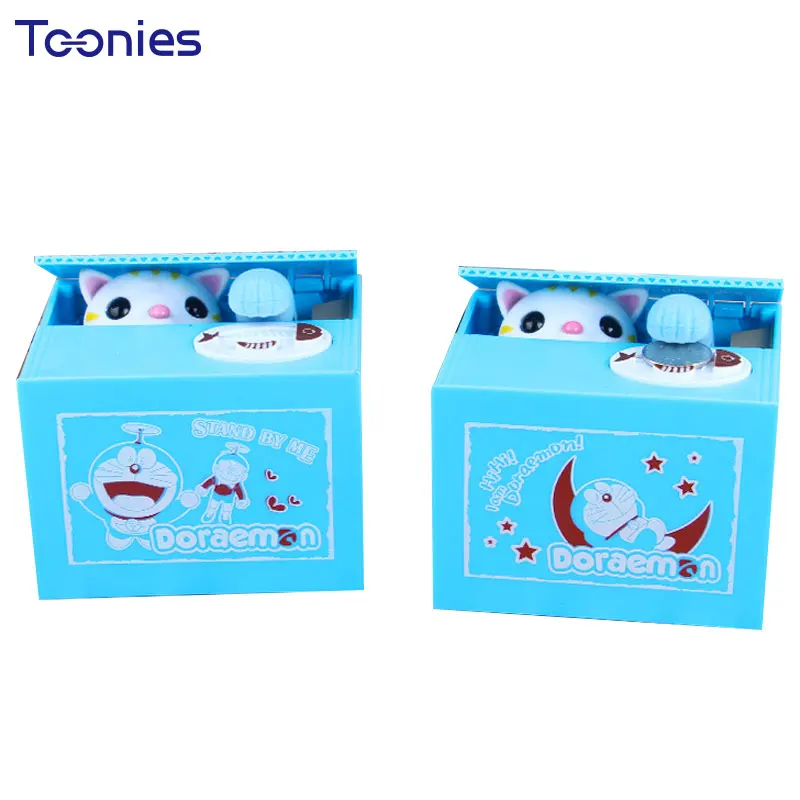 Хорошее ночной полет Doraemon денежный ящик очаровательны копилку Электрический