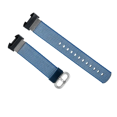 Blue Yuedaer холст нейлон Fitbit Charge 3 группы для Fitbit Charge 3 Мужчины Женщины Мода ремешок браслет умный браслет с металлической пряжкой - Цвет: Blue
