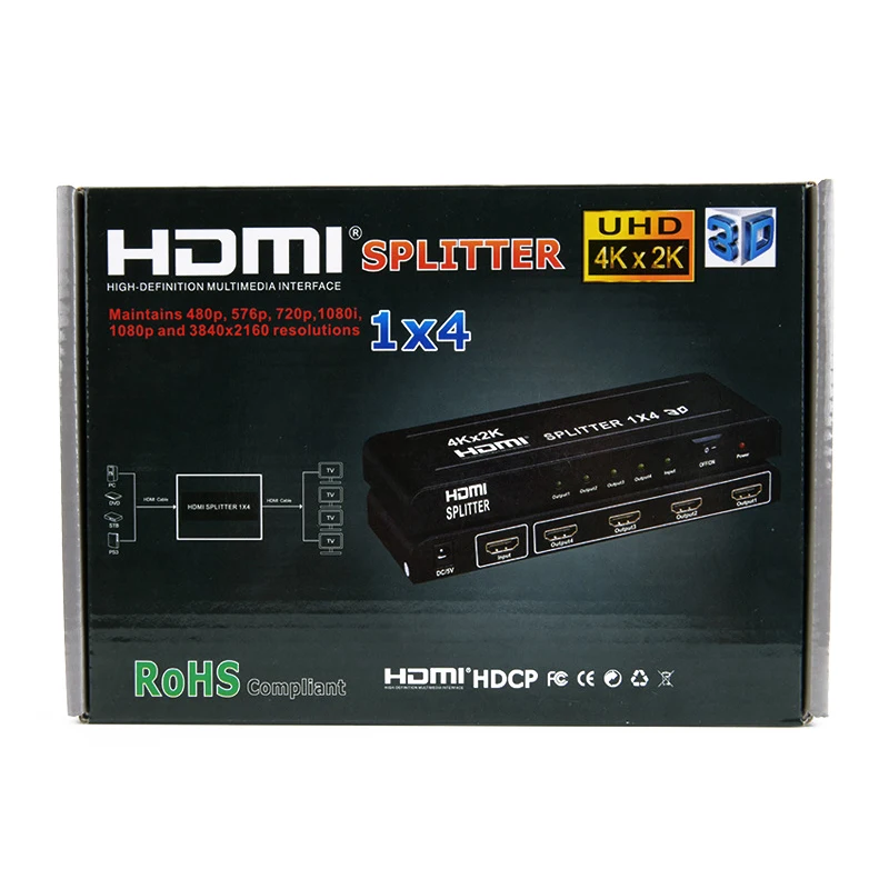 4K * 2K HDMI коннектор 1 в 4 выхода адаптер Переключатель для XBOX DVD PS3 PS4 проектора|Кабели