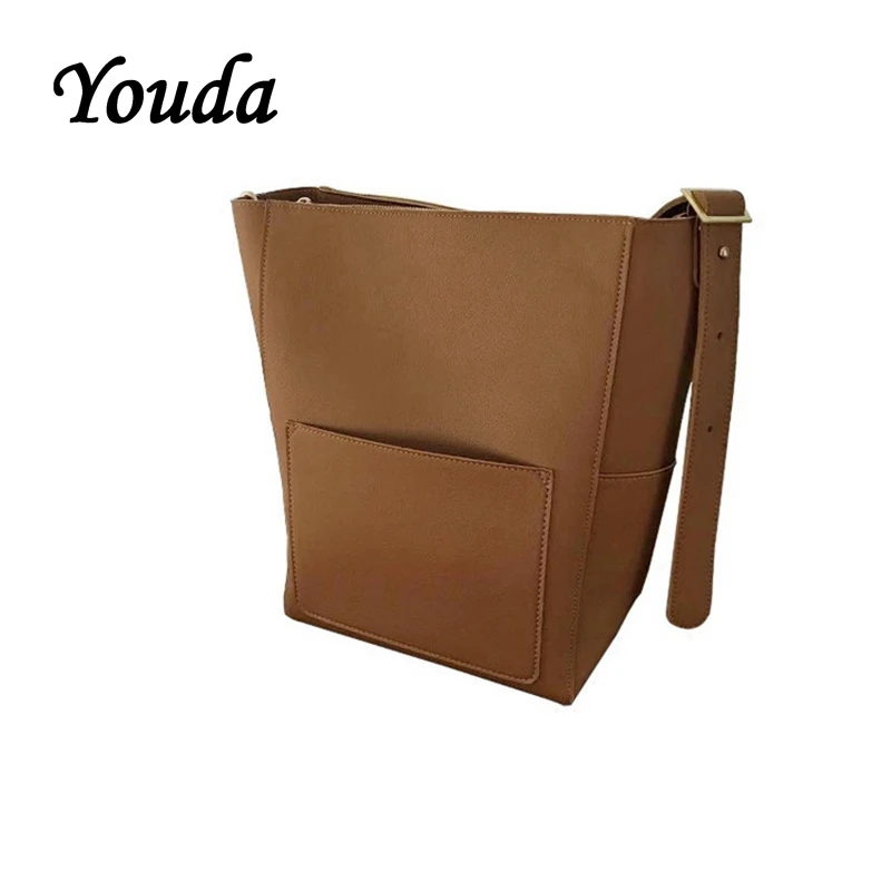 Youda Большая вместительная сумка мешок для девушек модная однотонная из ПУ