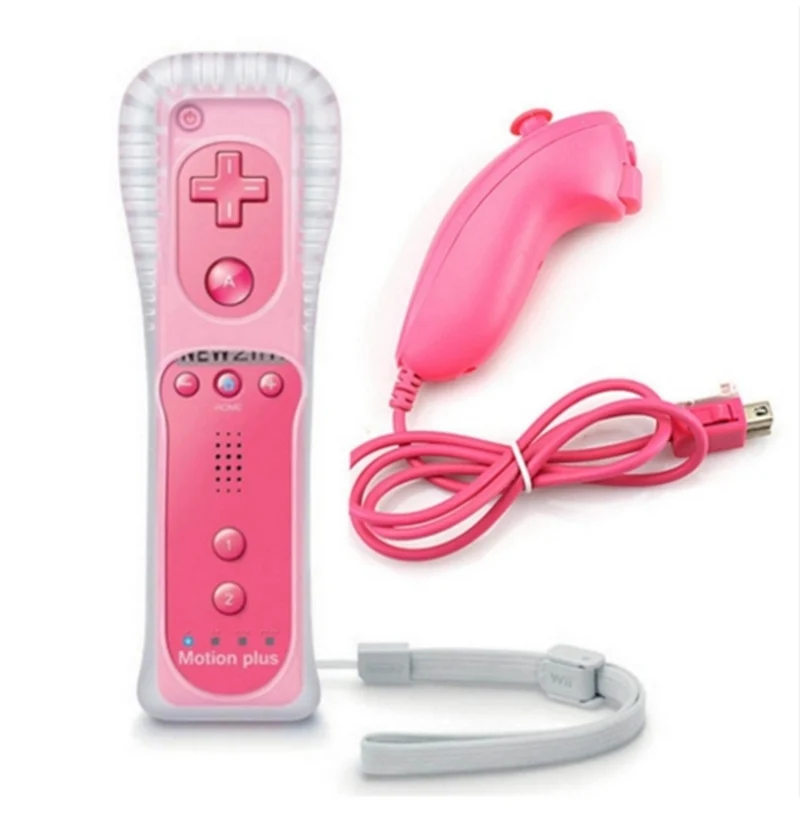 2 в 1 беспроводной пульт дистанционного управления для Nunchuk nintendo wii Встроенный Motion Plus геймпад с силиконовый чехол датчик движения