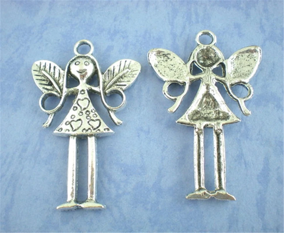 DoreenBeads 6 шт серебряный цвет амулеты ангелы Подвески 56x37 мм (B01644) yiwu|pendant|pendant