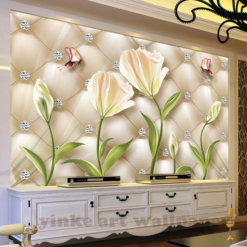 

Custom Photo Wallpaper jewel Leather 3D Mural Wall Paper For Living Room Wallpaper TV Background Home Decor Papel De Parede 3D