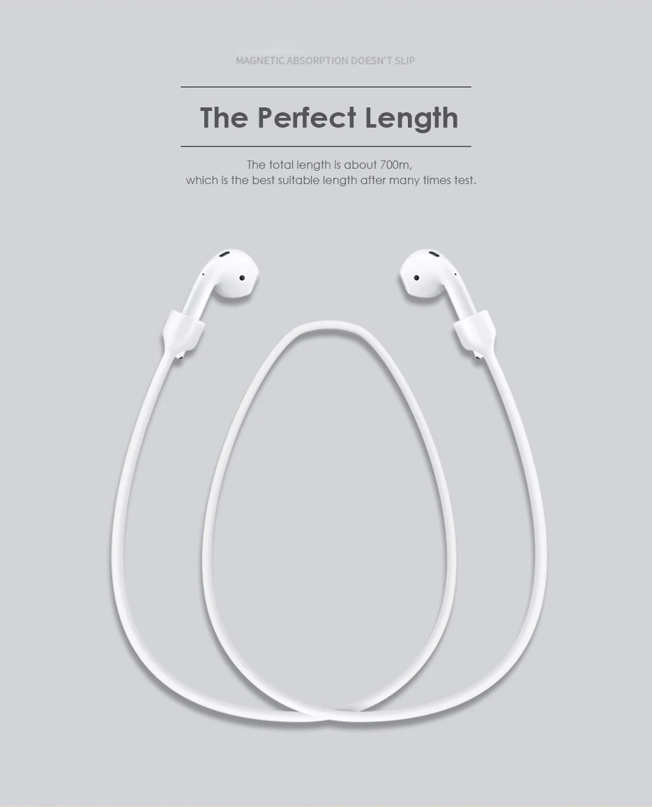 Магнитный силиконовый Заушник для Apple Airpods 2 анти-потеря веревки Защитный Мягкий многоцветный шнур беспроводной наушник