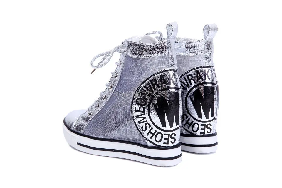 New 2014 Summer Breathable Height Increasing Shoes Woman Transparent Fashion Sneakers Women Flats High Top Wedge | Обувь