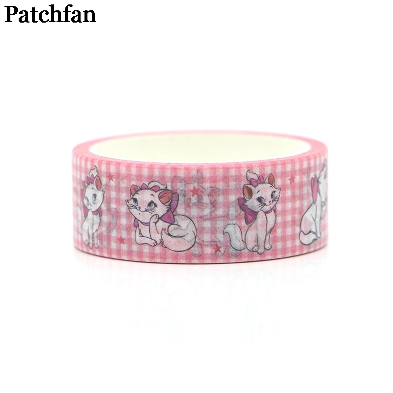 Patchfan Зонт кошка Мэри Розовый Дети Забавный мультфильм альбом книга DIY Скрапбукинг клей васи маскирования клейкие ленты Печатный шаблон стикер A2005