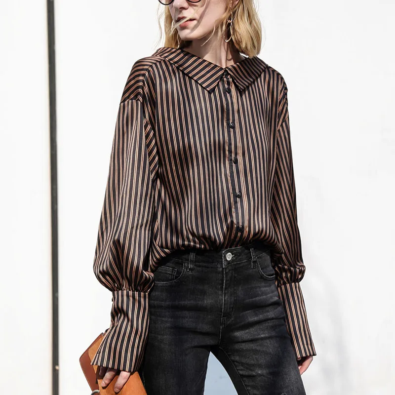 Amii минималистский для женщин осень 2018 г. блузка Винтаж Chic фонари с длинными