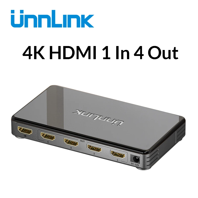 Unnlink HD mi сплиттер 1X4 UHD4K@ 30 Гц FHD1080P60 HD mi 1 в 4 светодиодный смарт-ТВ Монитор Проектор mi box3 ps4 xbox one компьютер