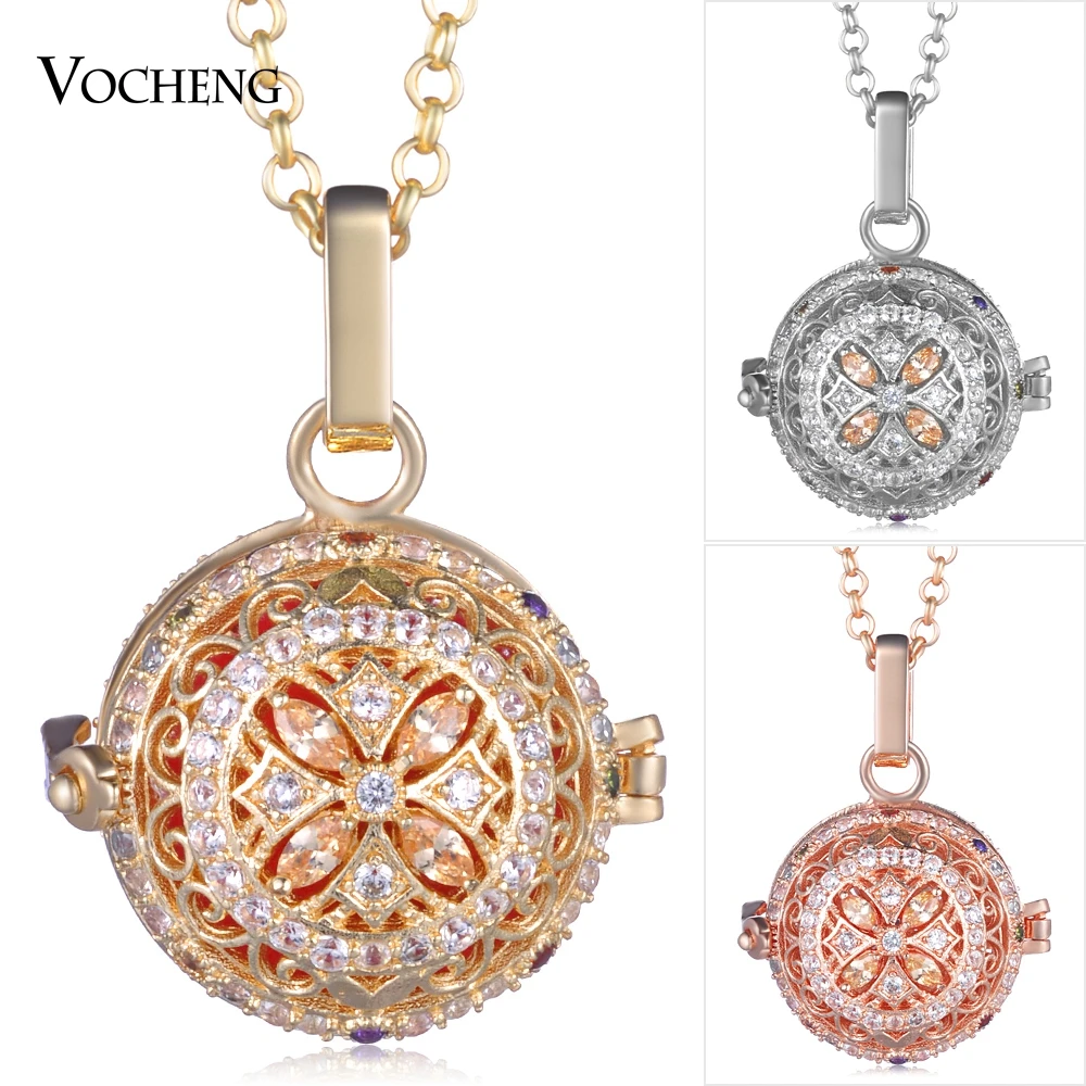 Ангел 3 цвета медальон ожерелье кубический цирконий камень шарик цепь из