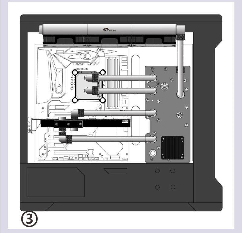 BYKSKI акриловая доска водный канал решение использовать для PHANTEKS 515E чехол для ЦП и блок GPU/3PIN RGB свет/Intead резервуар