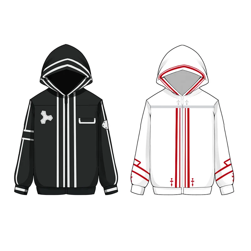 Sword art online Kirito Asuna cosplay costume zipper sweater coat comfortable autum winter cool Kirigaya Kazuto | Тематическая