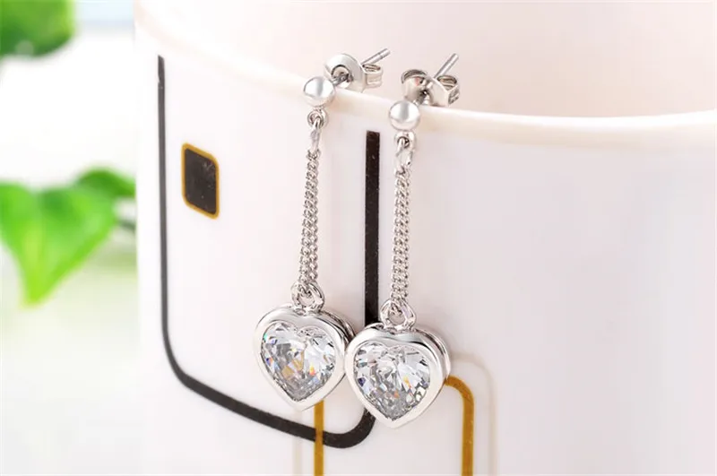Romad Fashion Cubic Zirconia Crystal Long Dangle Earrings Jewelry Rose Gold-color Charm Drop Earring for Women Z3 | Украшения и