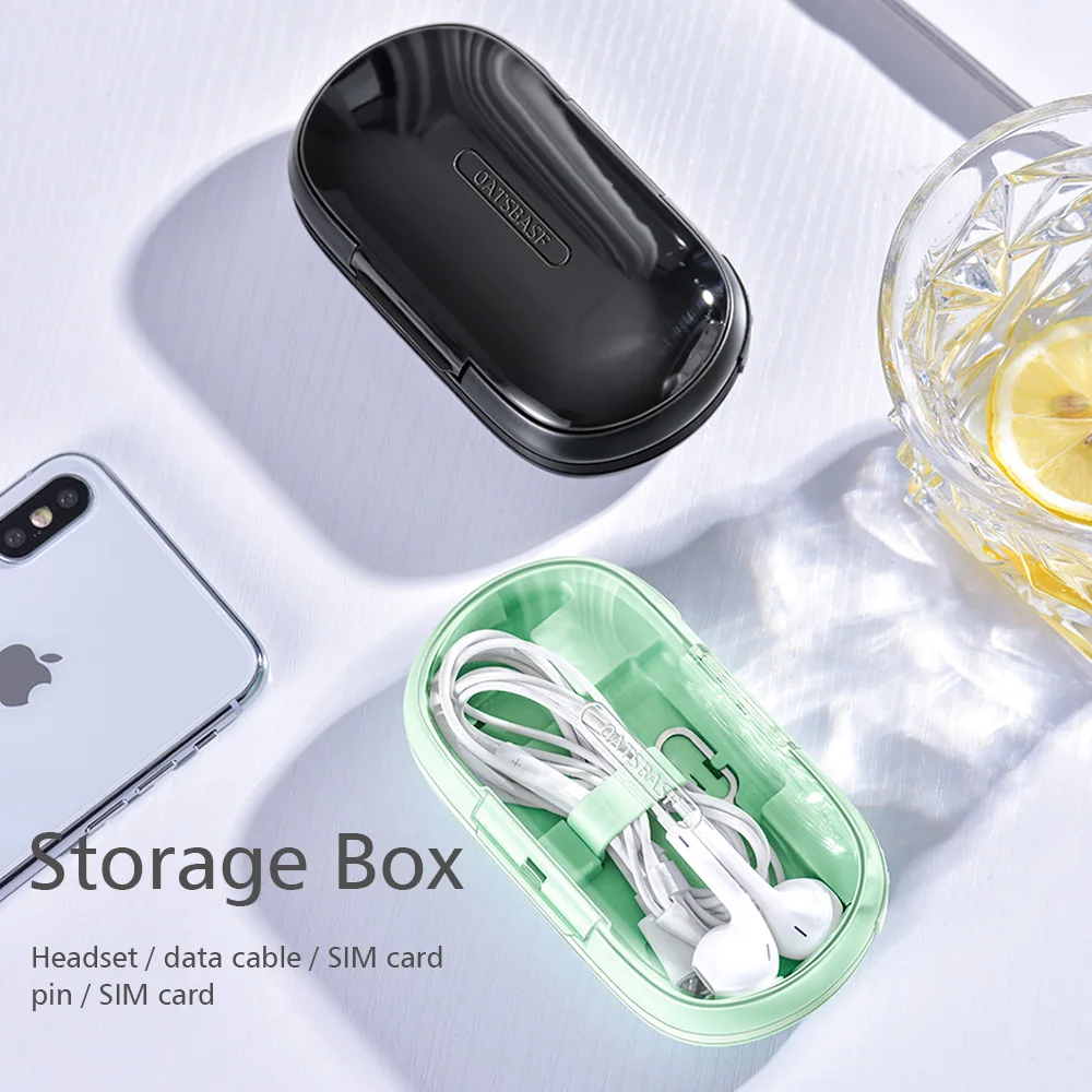 OATABASF мини коробка для хранения многофункциональный USB кабель 3 в 1 выдвижное