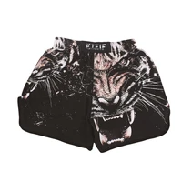 fteif black fighting tiger head mma boxing shorts stretch fabrics shorts boxing clothing tiger muay thai mma shorts fight shorts