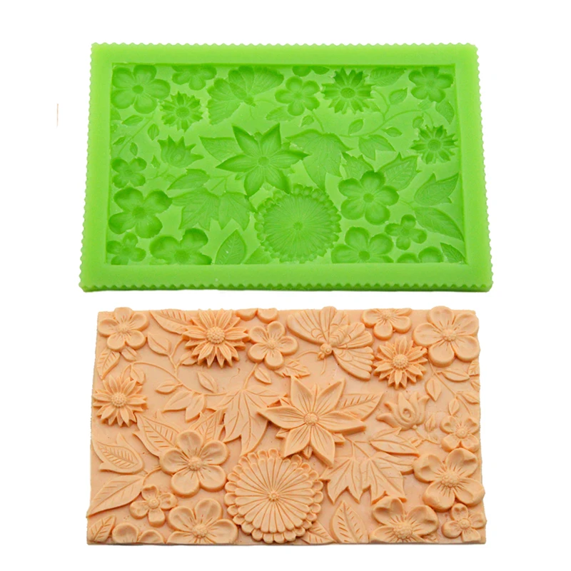 Цветы лист шаблон силиконовая форма для торта с помадкой цветок Шоколад gumpaste