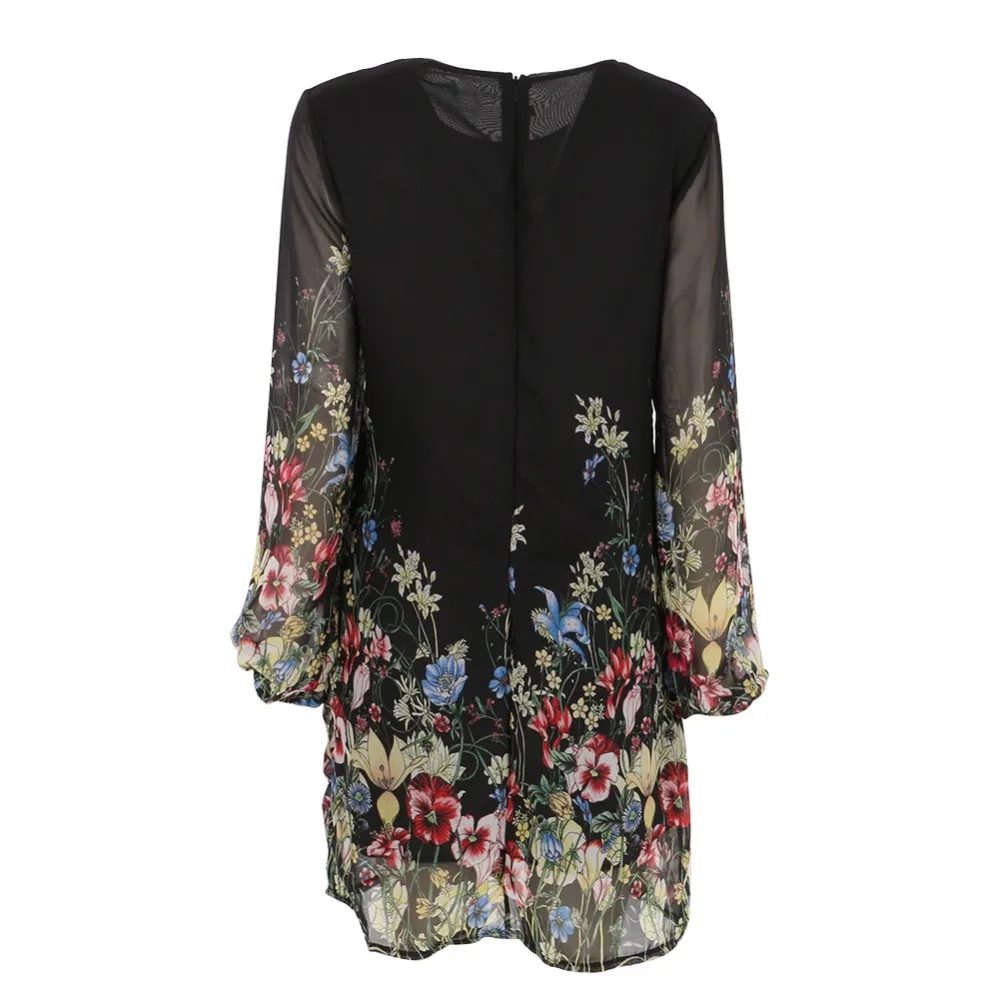 Женское шифоновое милое простое платье с длинным рукавом vestidos de mujeres
