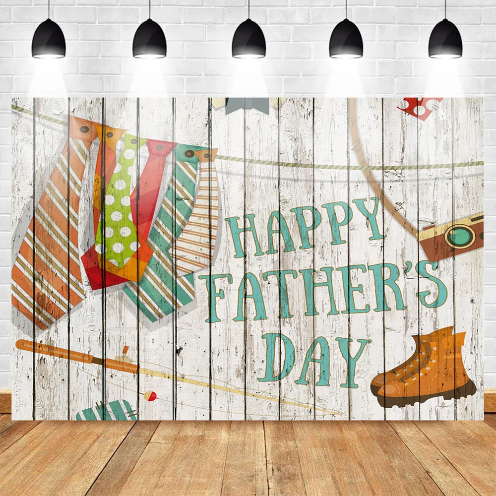 Фотофон с галстуком Neoback Happy Father's Day для фотосъемки изображением деревянного
