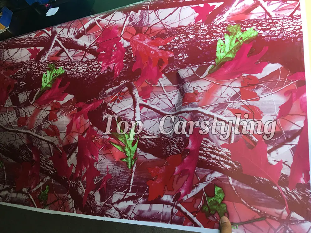 Розовый матовый Камуфляжный винил Realtree камуфляжная пленка с листьями дерева из